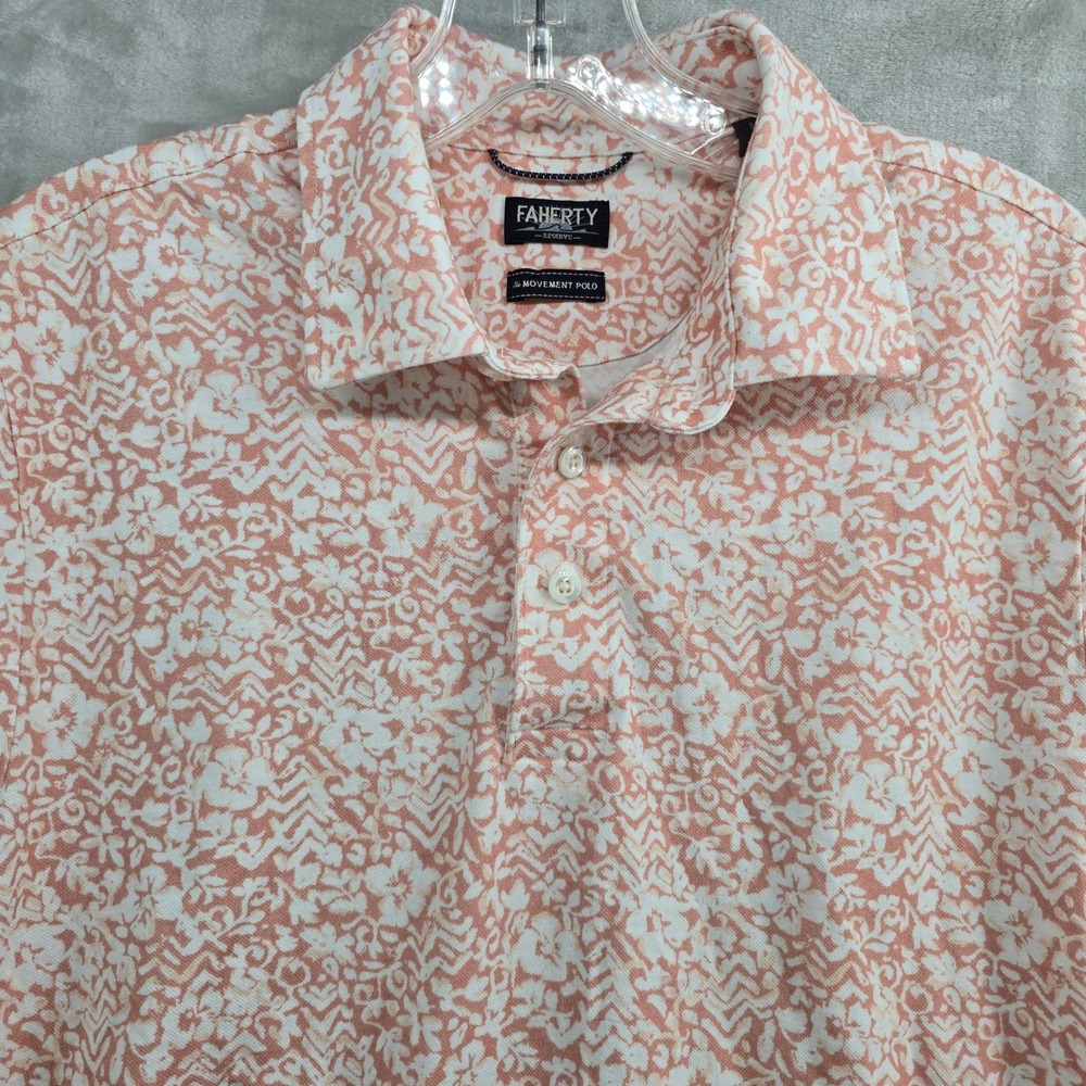 FAHERTY‎ Movement Size Medium Pique Polo - Hilo Rose Floral Print